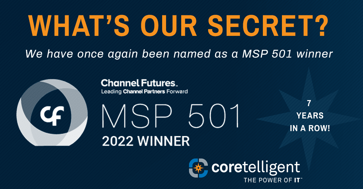 Coretelligent wins Channel Future's MSP 501